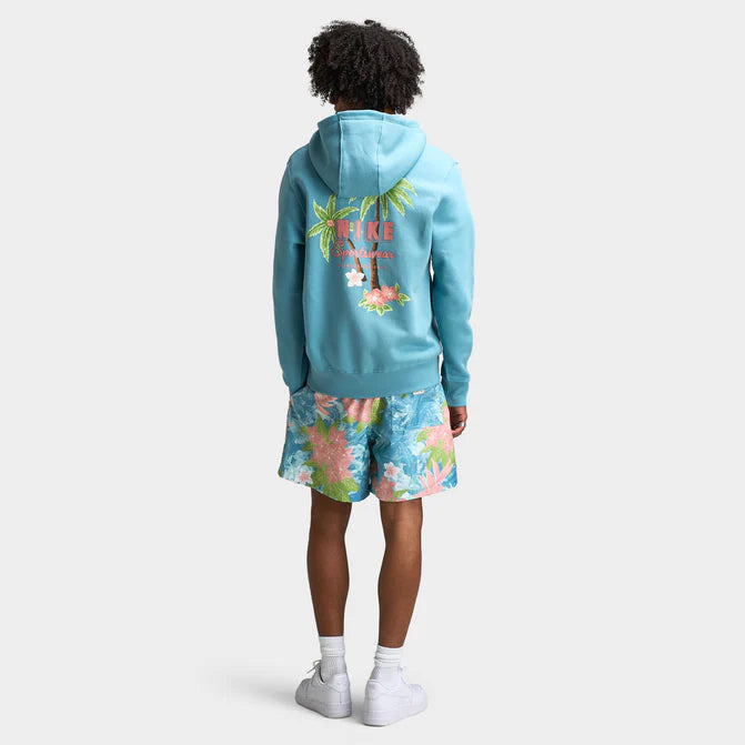Nike Club Full Zip Hoodie Palms Turquoise