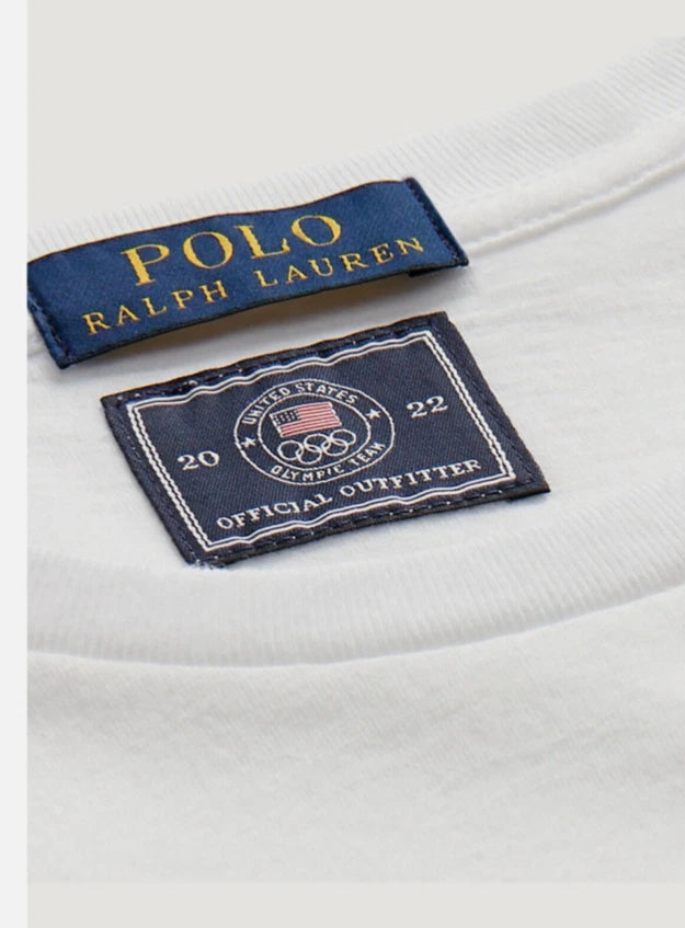 Polo Ralph Lauren Men's White Team USA Polo Bear Olympic T Tee Shirt Sweater